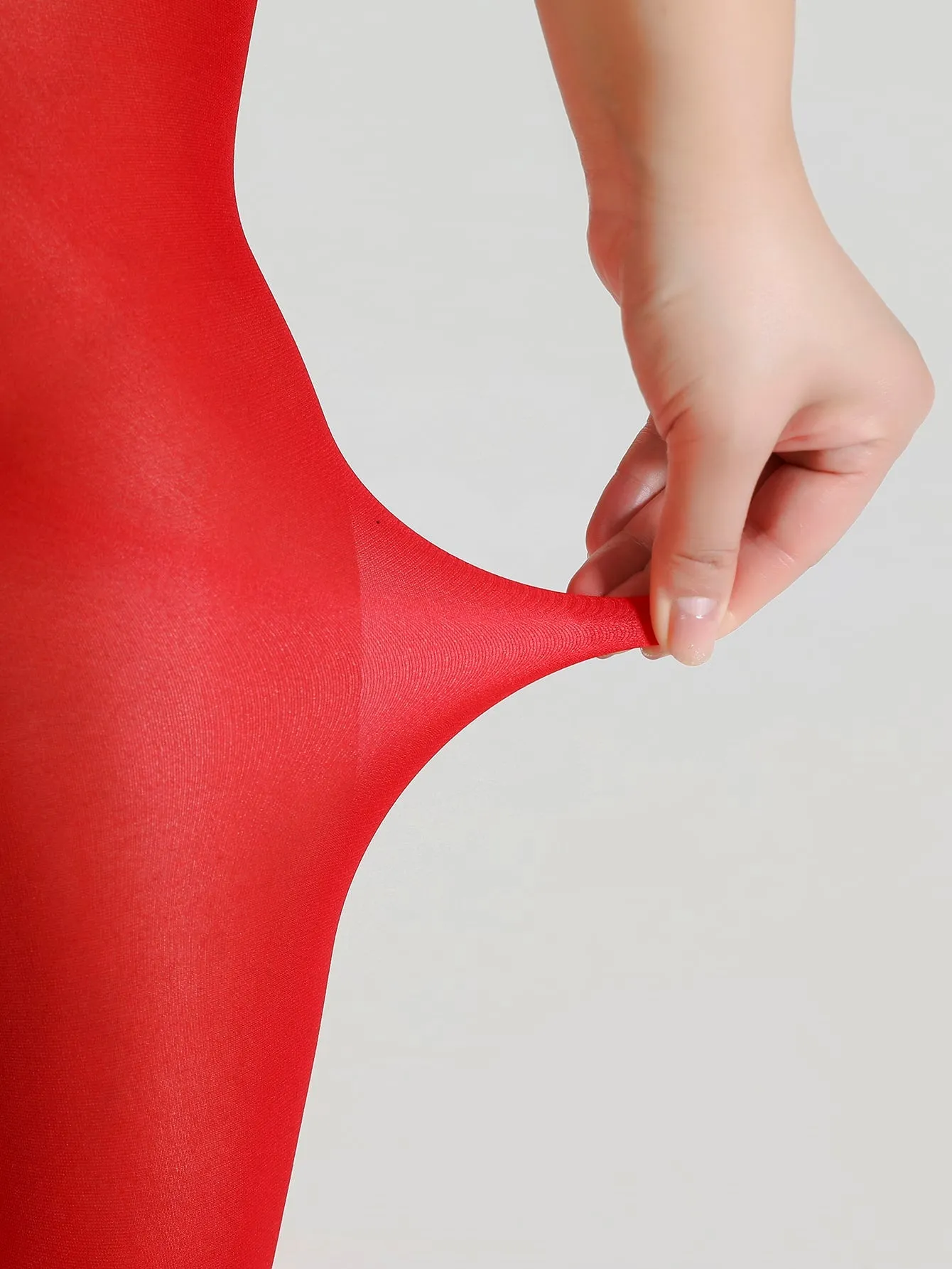 100D Sheer Plus Size Tights - Red