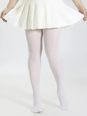 100D Sheer Plus Size Tights - White