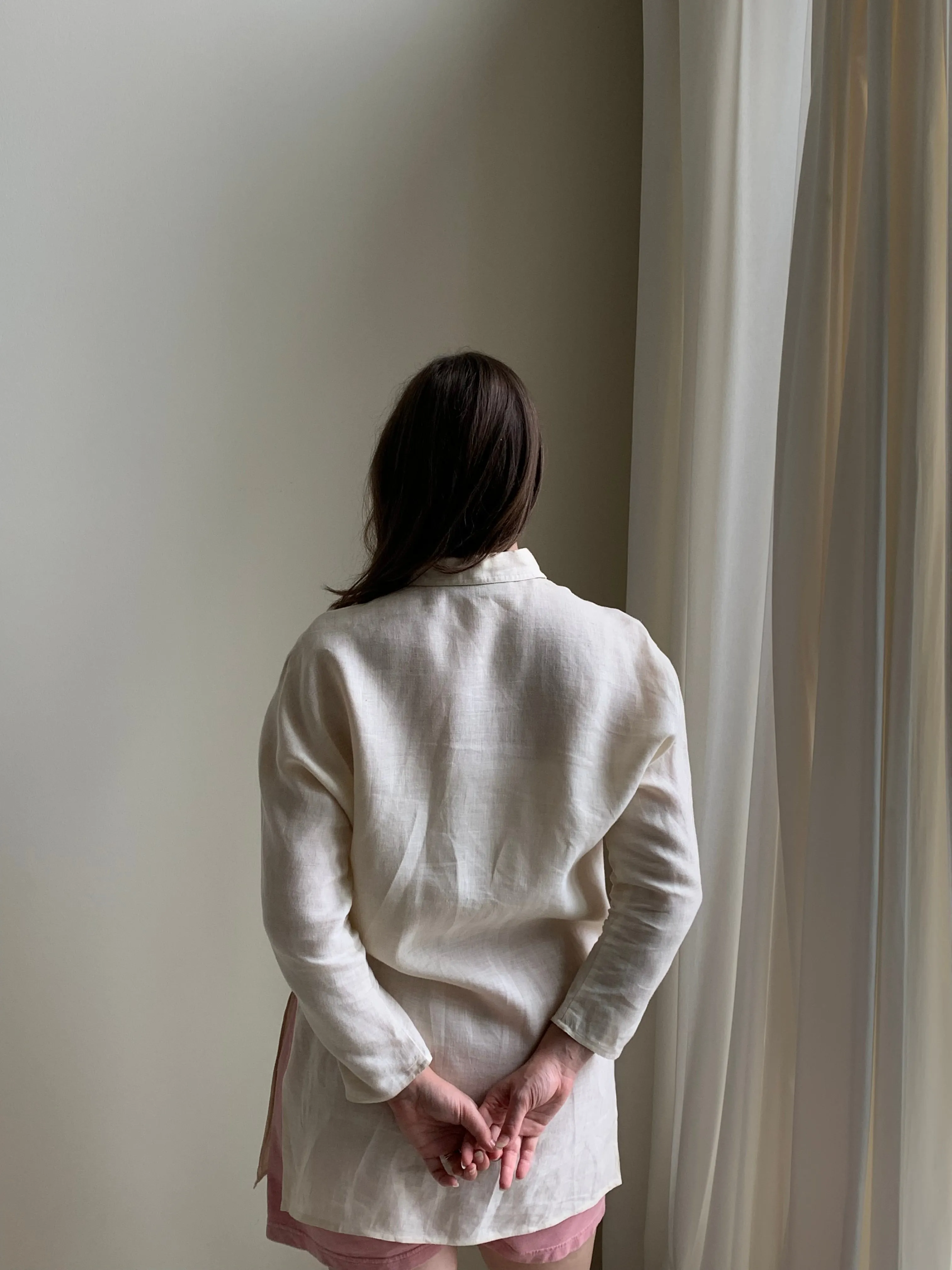 1980s linen tunic shirt