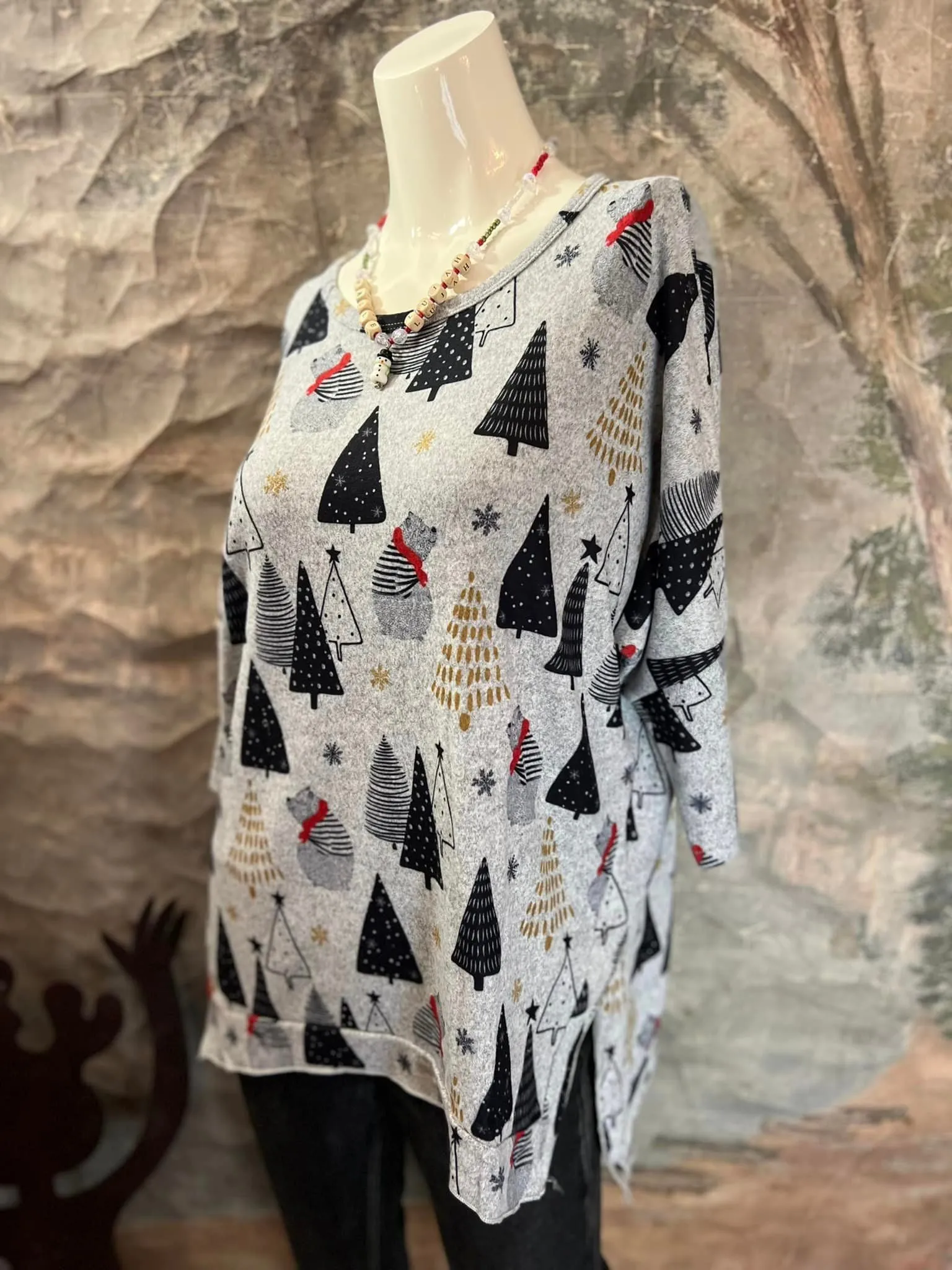 22656 Dolman Slvs Holiday Tops