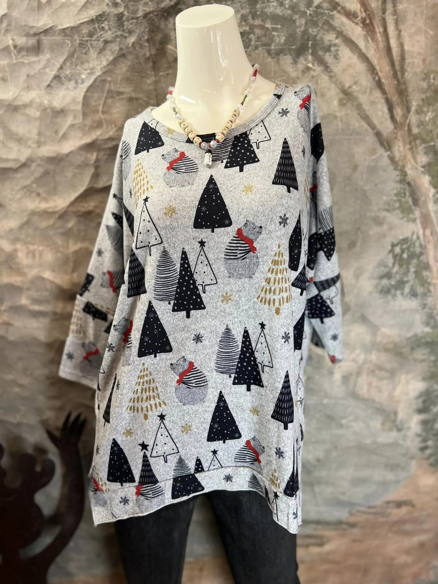 22656 Dolman Slvs Holiday Tops