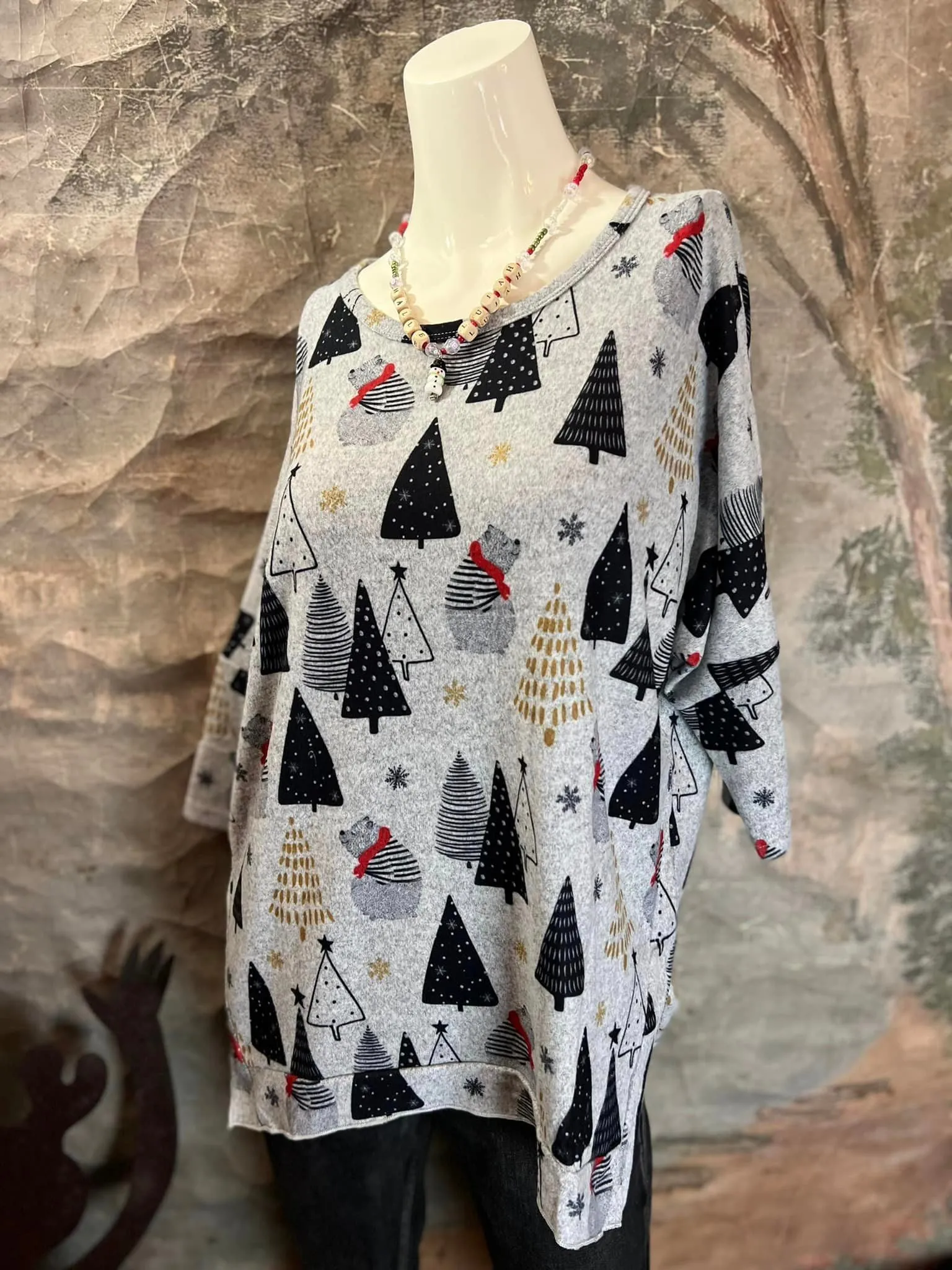 22656 Dolman Slvs Holiday Tops