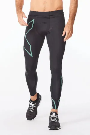 2XU Light Speed Compression Tights, Laufhose, Herren, Black/Silver Sage Reflective
