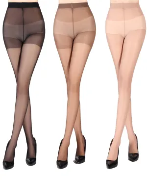 3pairs 20D Sheer Tights - Multicolor- FD ⚡