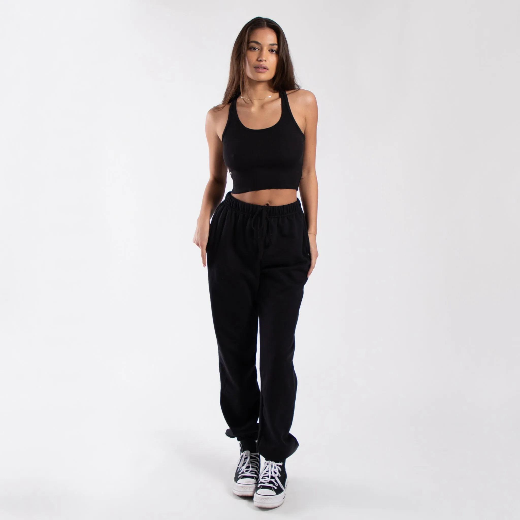 4010 - Women's Cropped 2x1 Ribbed Tank