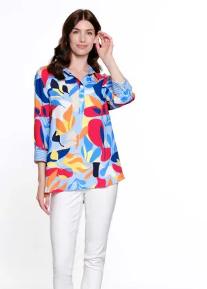 Abstract Button Up Tunic