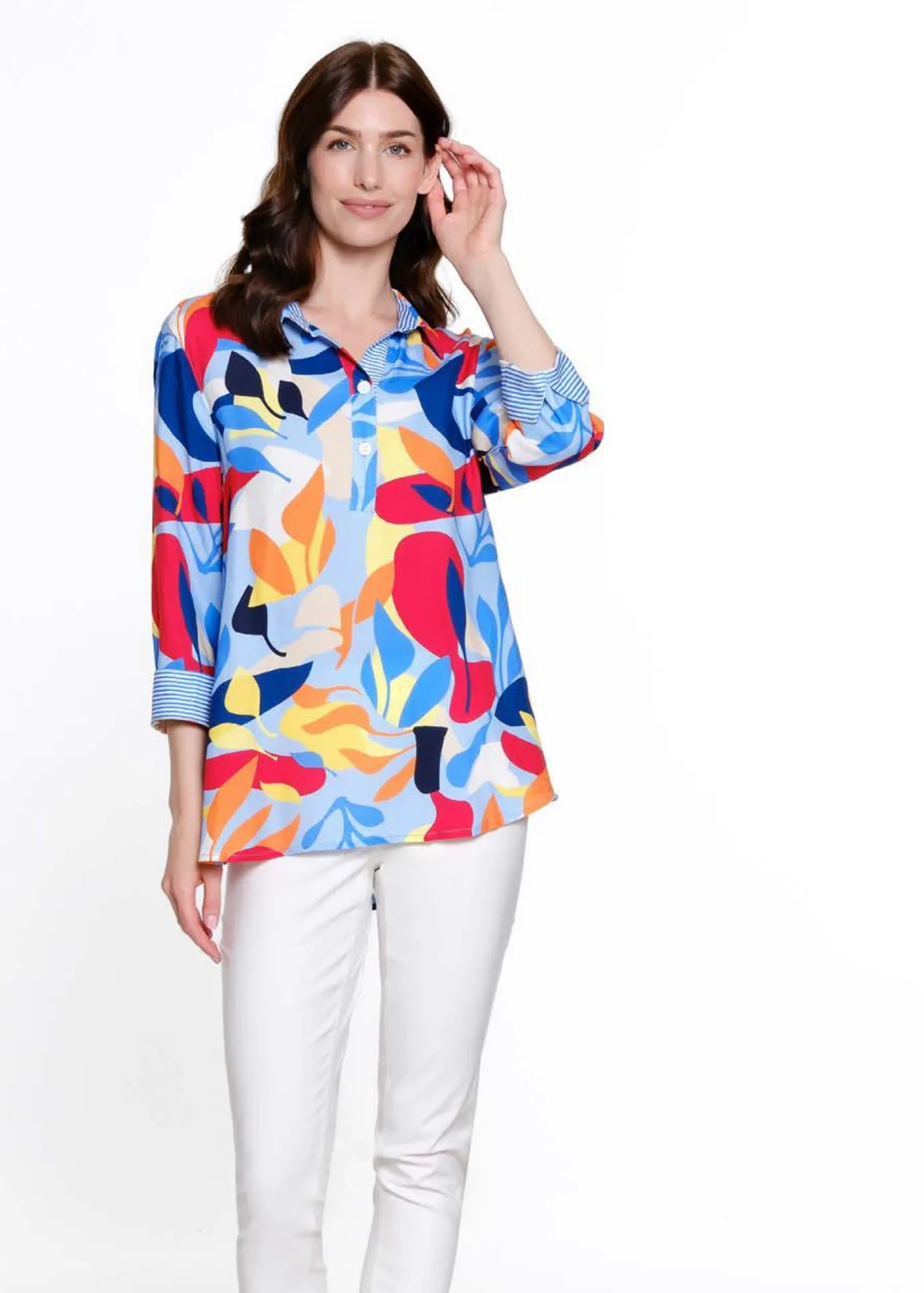 Abstract Button Up Tunic