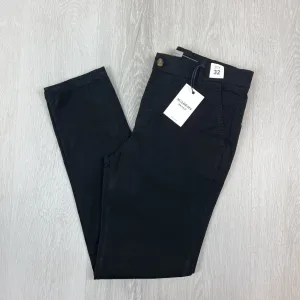 Academy Brand Mens Black Slim Chinos Cooper Fit Size 32 (New)