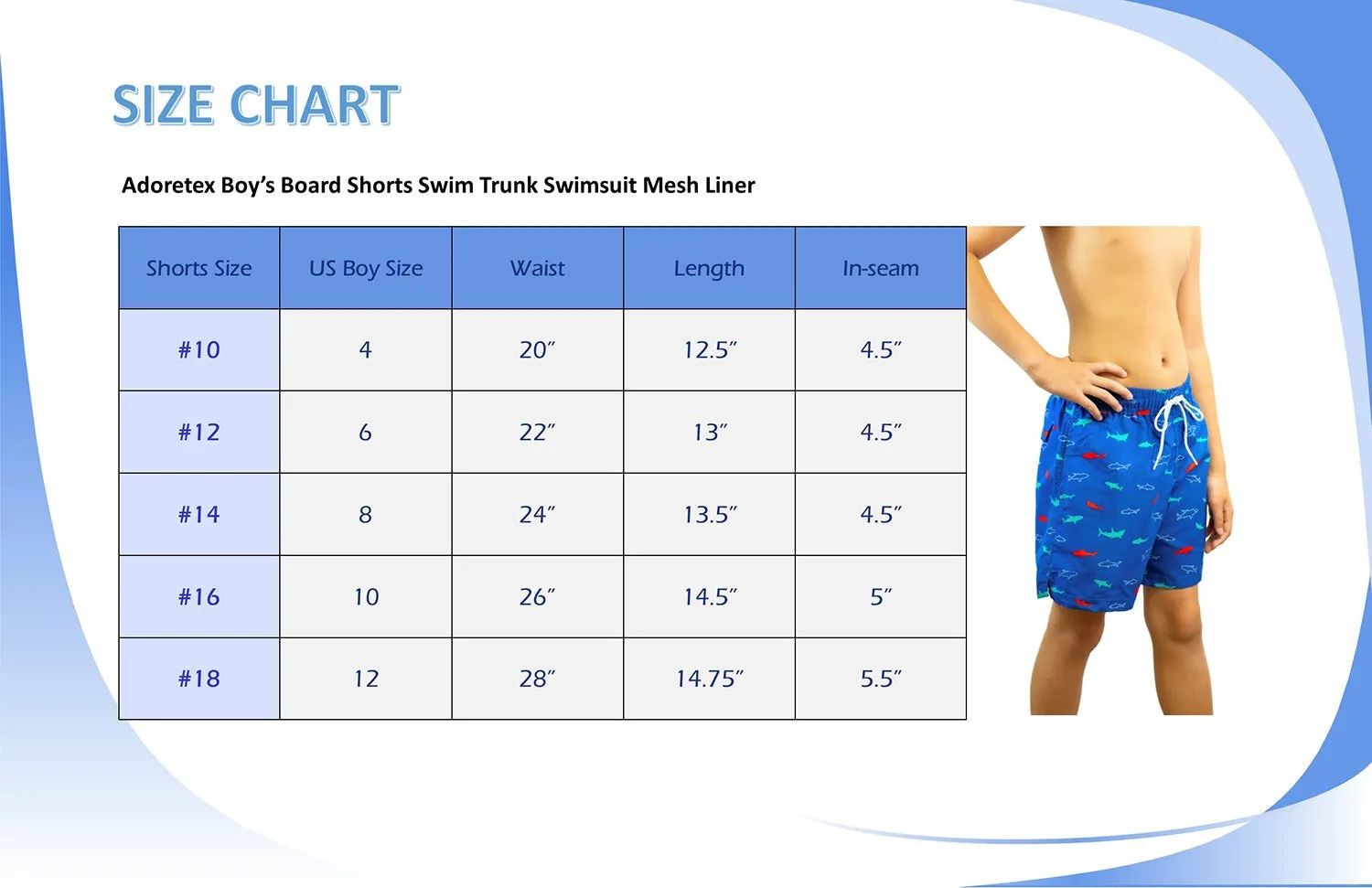 Adoretex Boy's Fish Printed Beach Board Shorts (MP020)