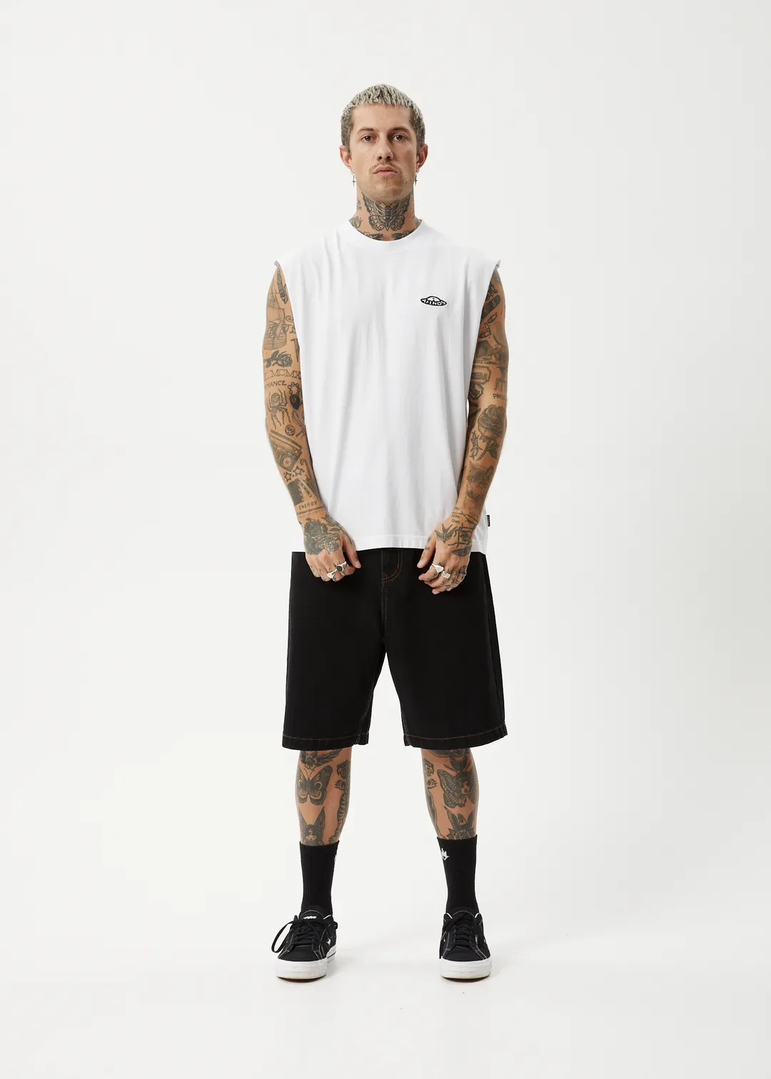 AFENDS EARTHLING SLEEVELESS TEE - WHITE