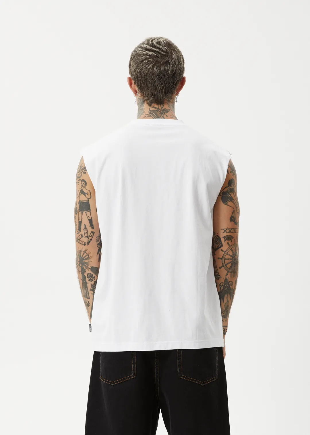 AFENDS EARTHLING SLEEVELESS TEE - WHITE