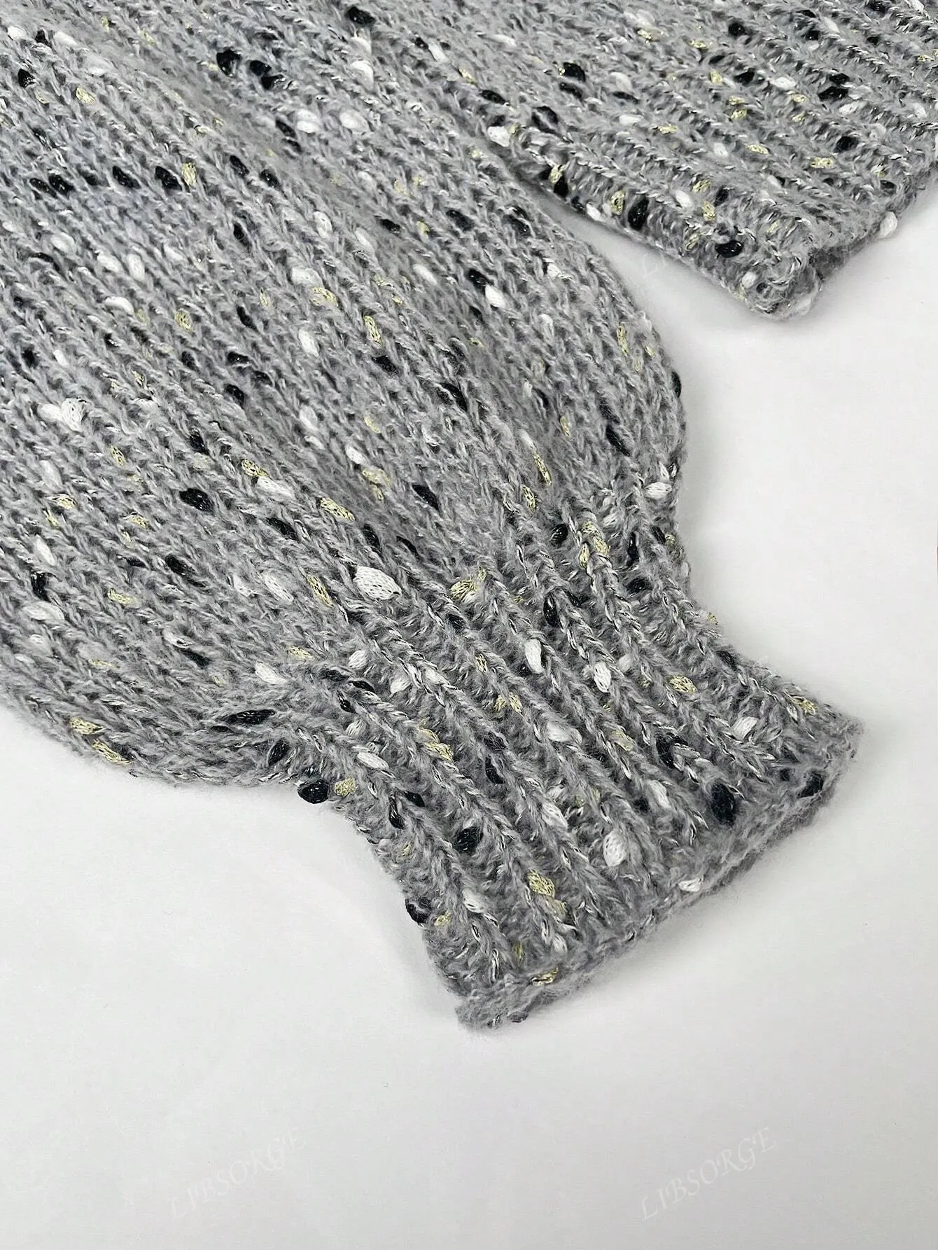 AFTA Crew Neck Lantern Sleeve Sweater