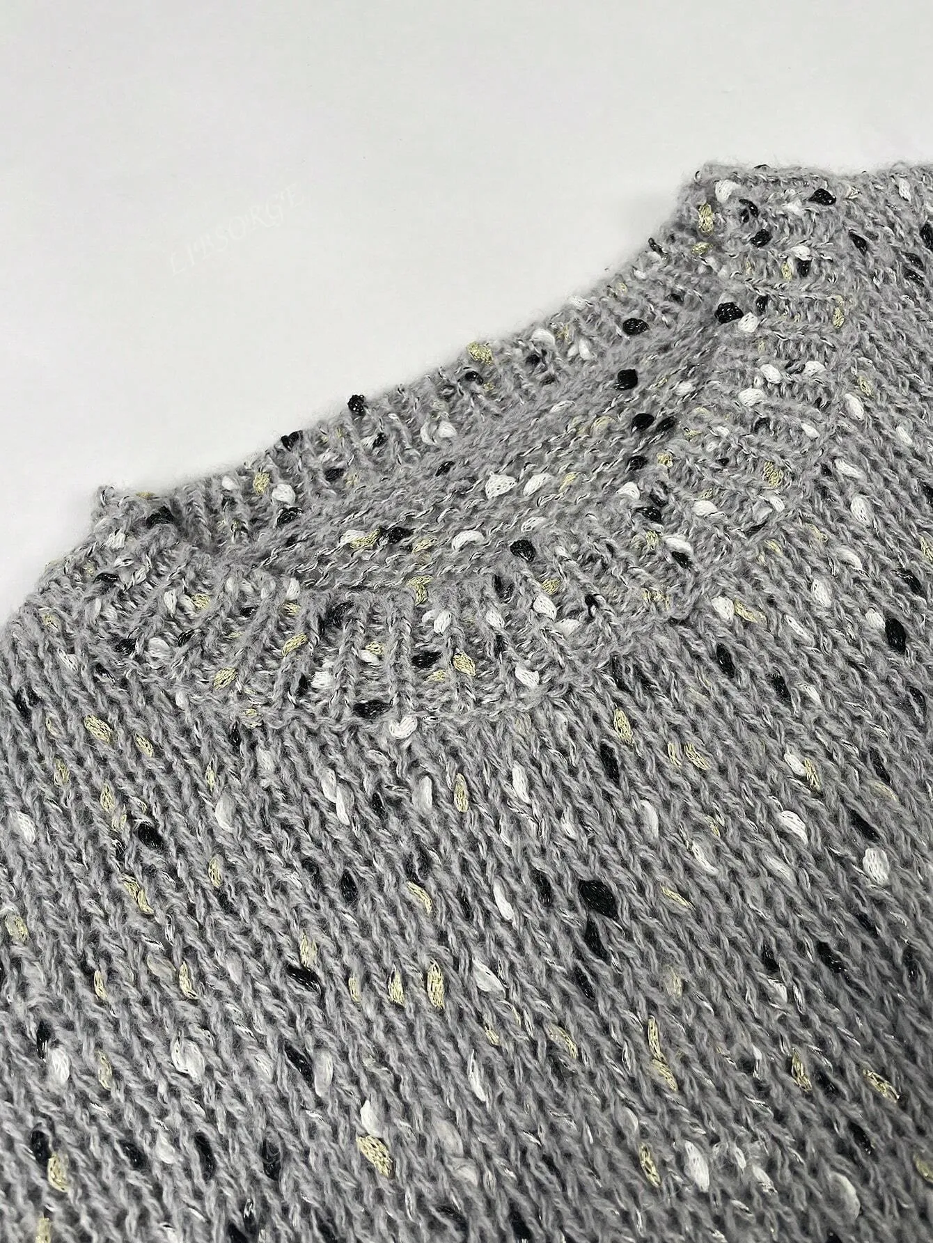 AFTA Crew Neck Lantern Sleeve Sweater