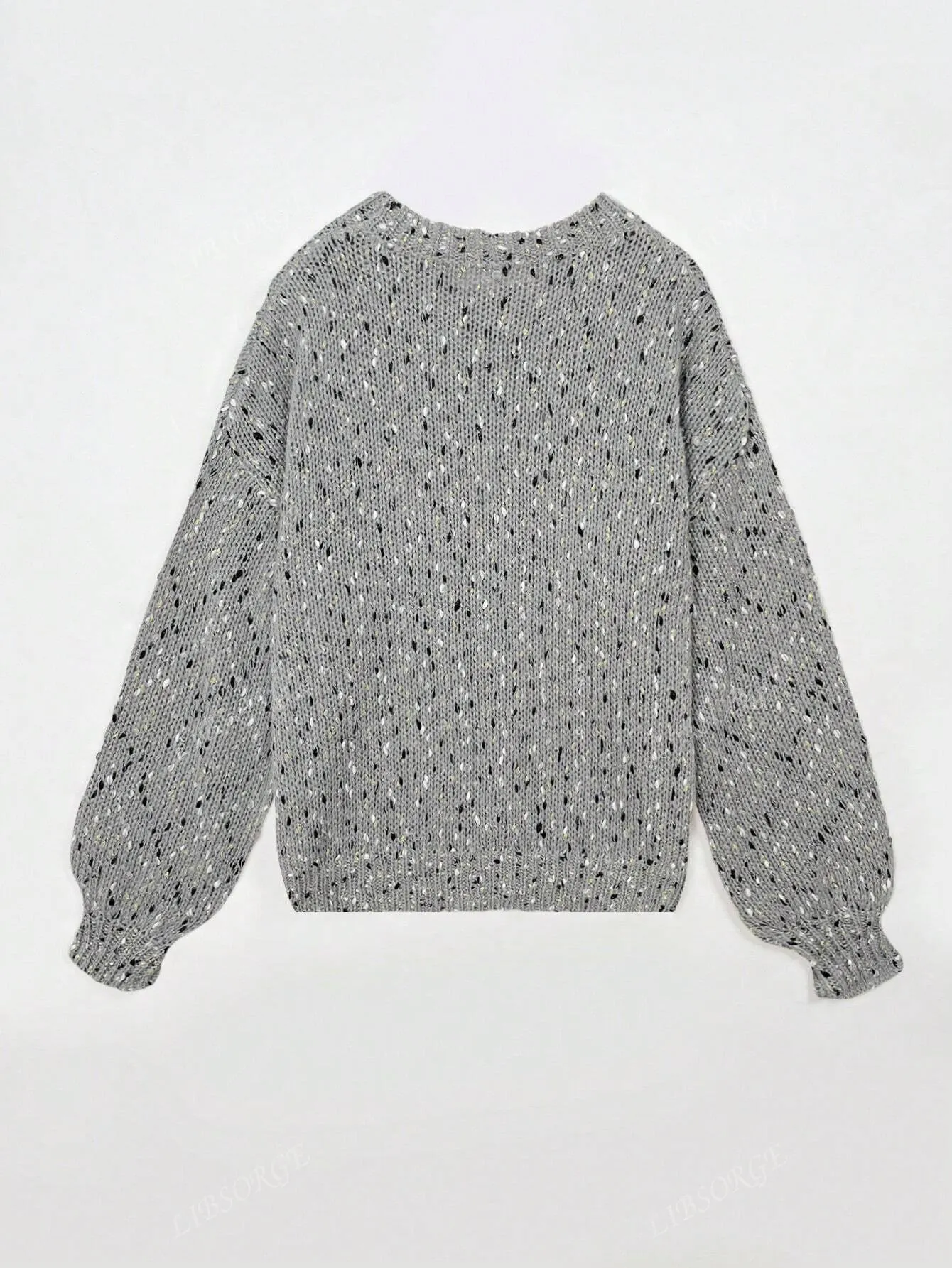 AFTA Crew Neck Lantern Sleeve Sweater