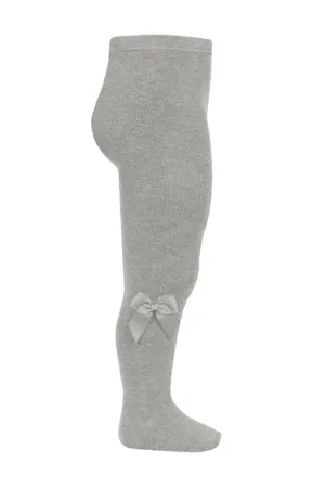 Aluminium Grey Grosgrain Bow Tights