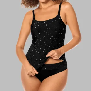 Amoena Santa Maria Pocketed Mastectomy Tankini - Black & White 71679