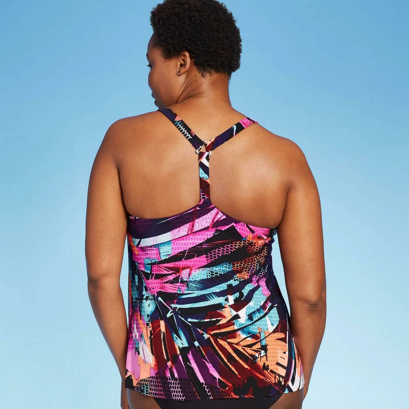 Aqua Green Women's Colorful Racerback Tankini Top