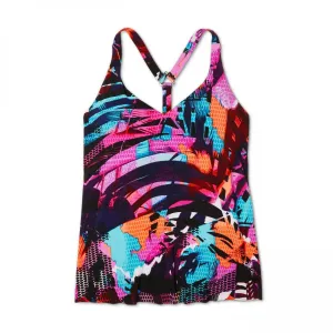 Aqua Green Women's Colorful Racerback Tankini Top