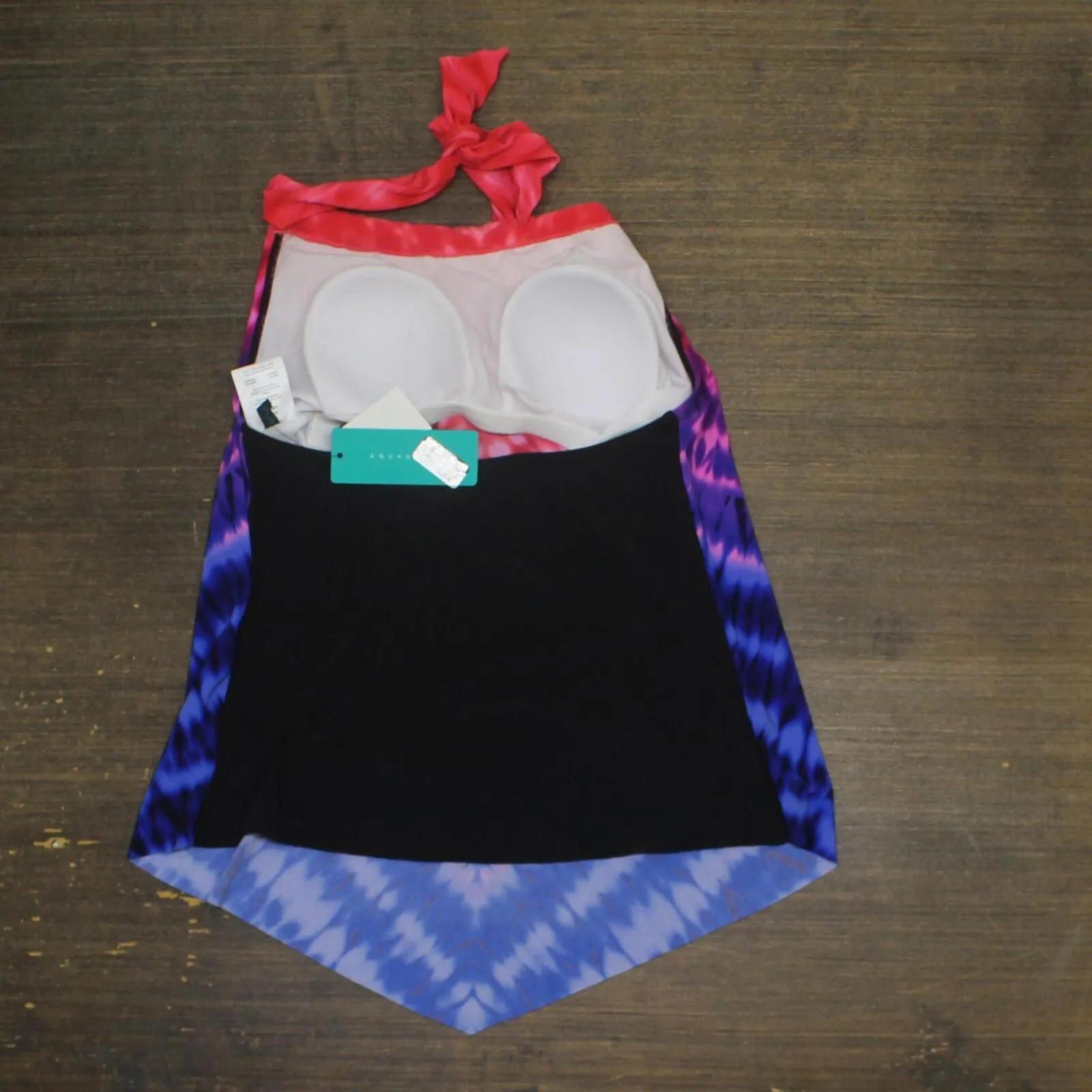 Aqua Green Womens Halter Tie Tankini Swim Top 167901eac1ff24 Red Multi S