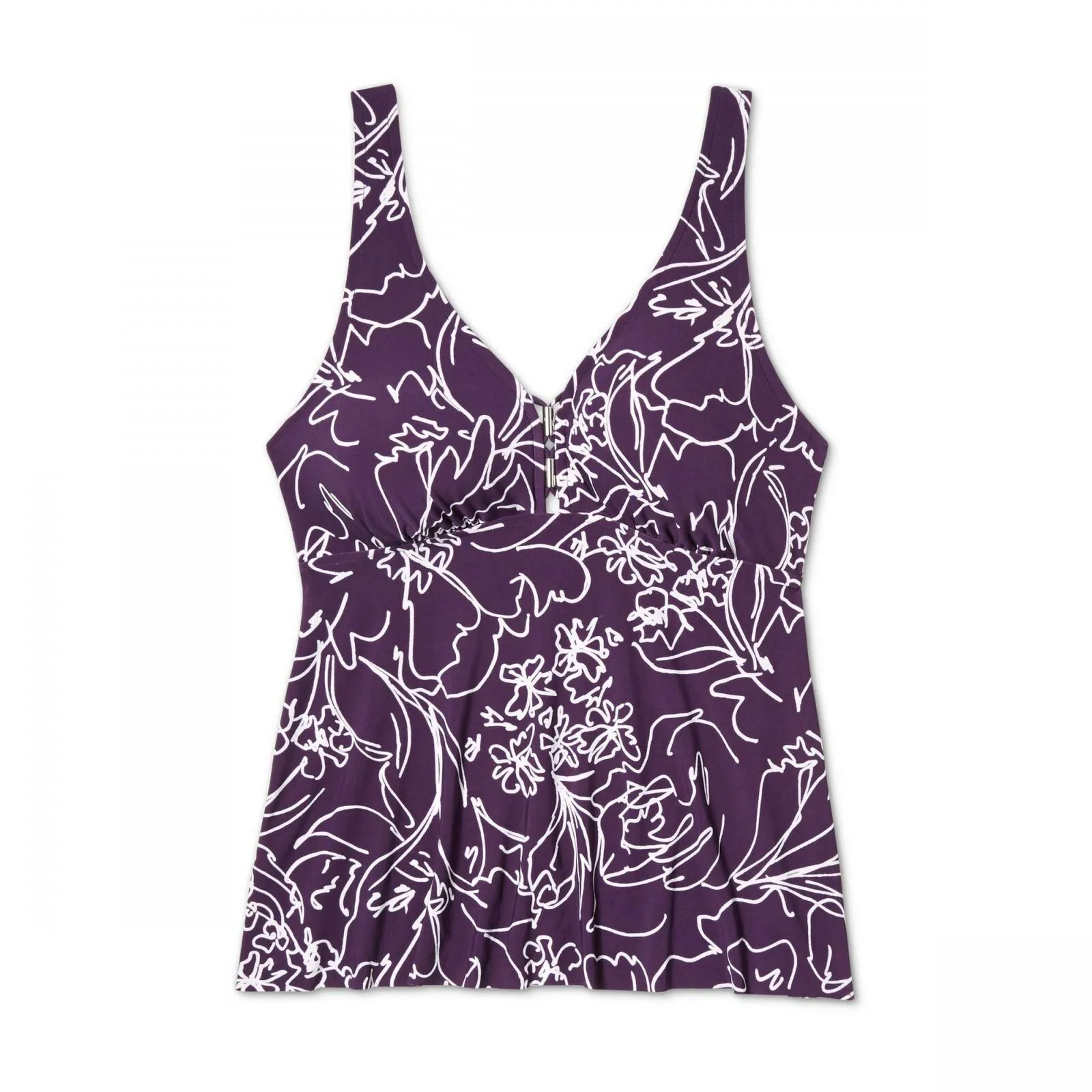 Aqua Green Women's Hardware Detail Tankini Top