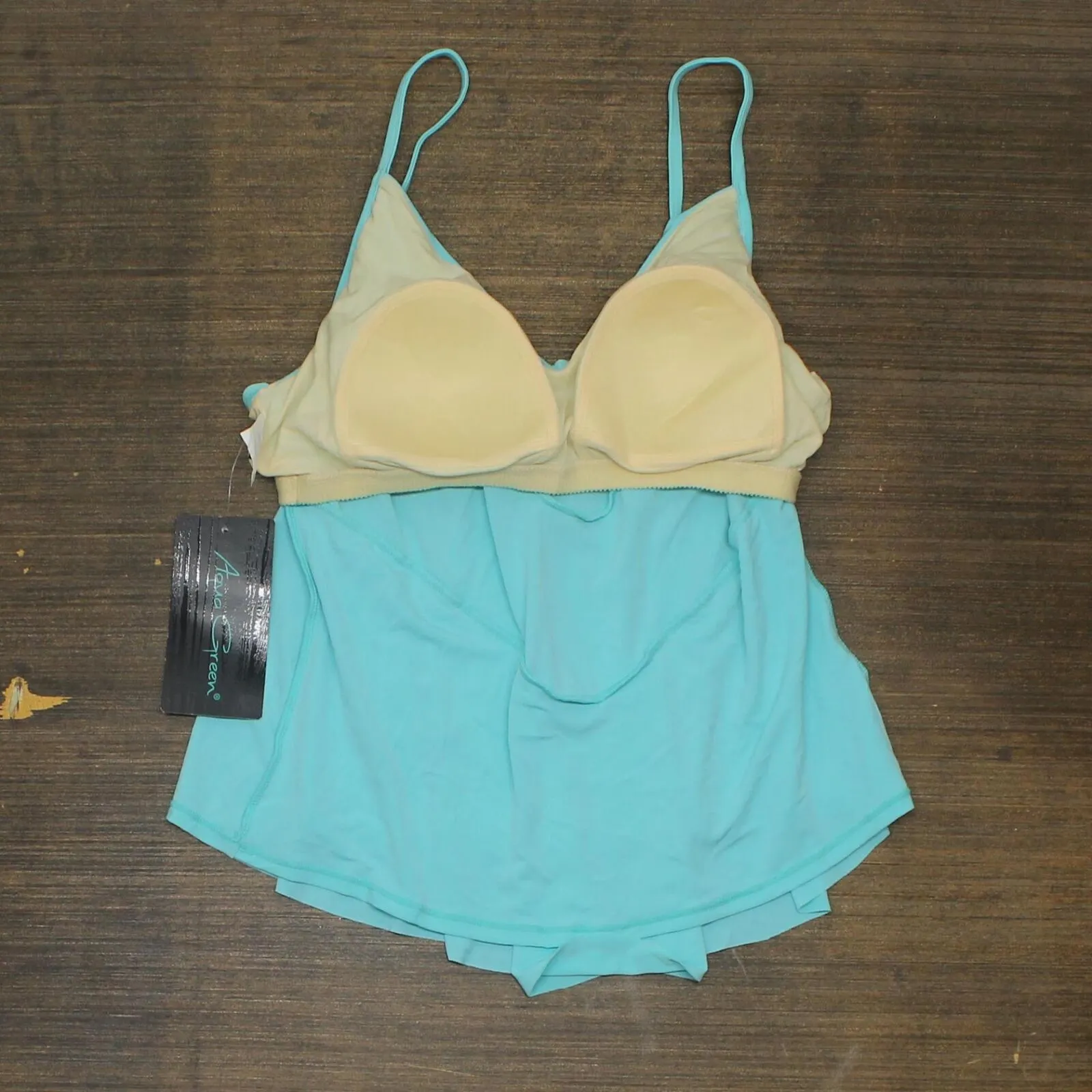 Aqua Green Women's Tiered Tankini Top 54252256 Light Blue L