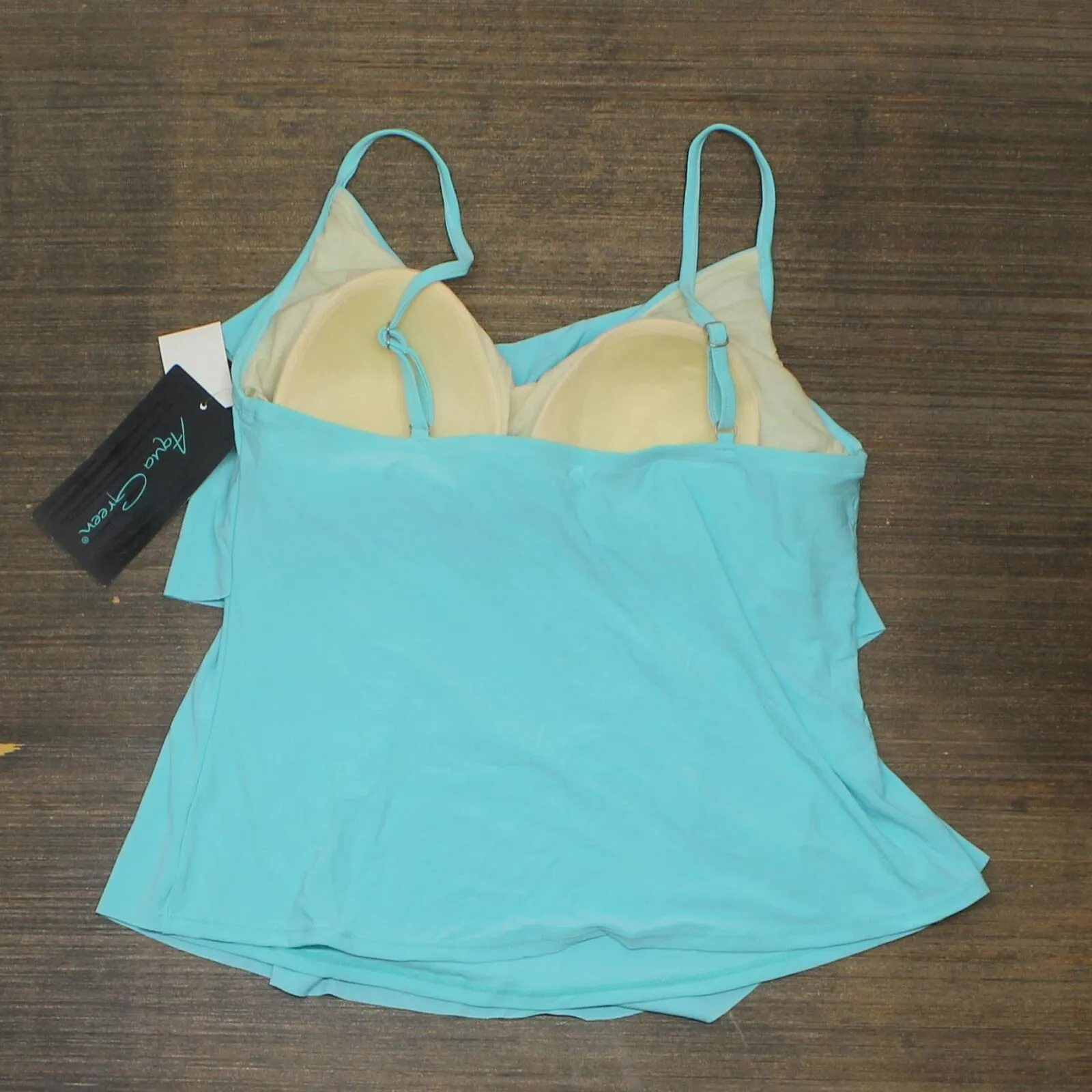Aqua Green Women's Tiered Tankini Top 54252256 Light Blue L