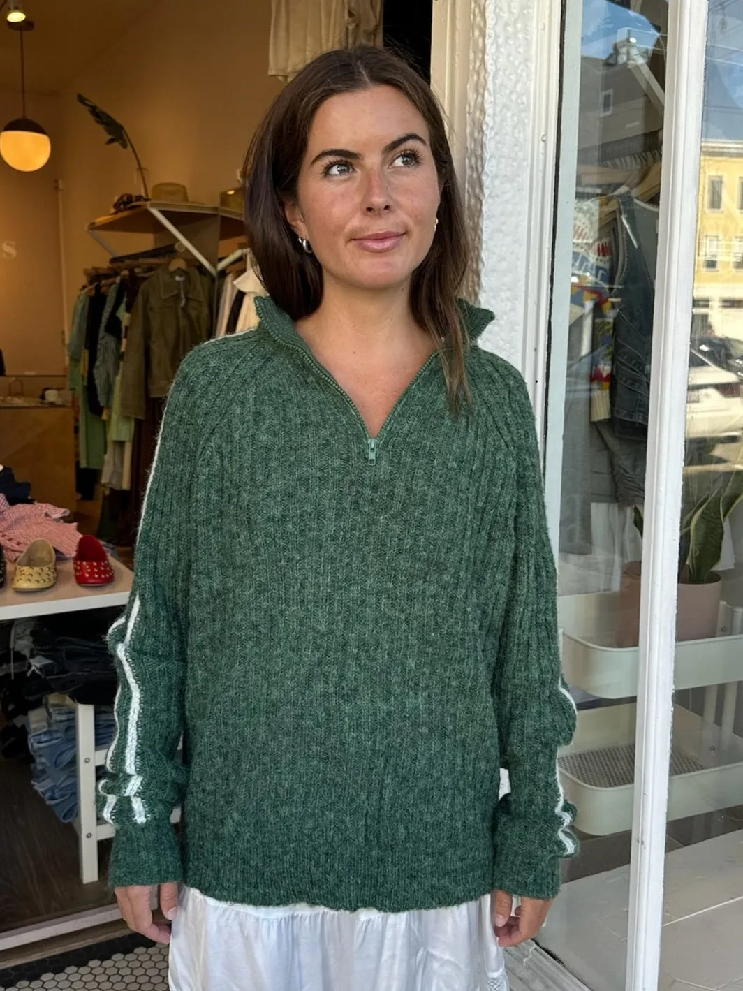 Arroyo Zip Up Sweater in Kale