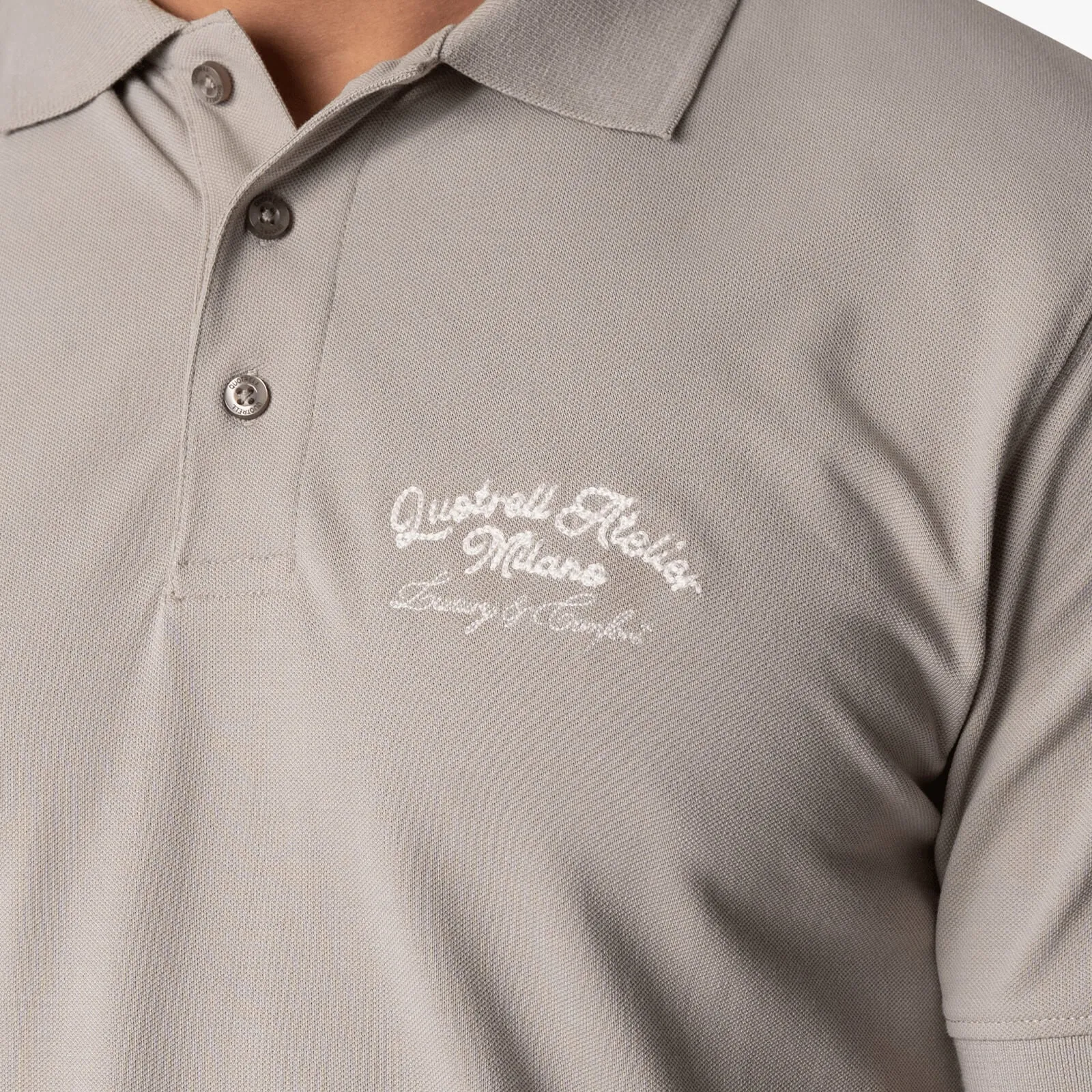 ATELIER MILANO CHAIN POLO | TAUPE/OFF WHITE