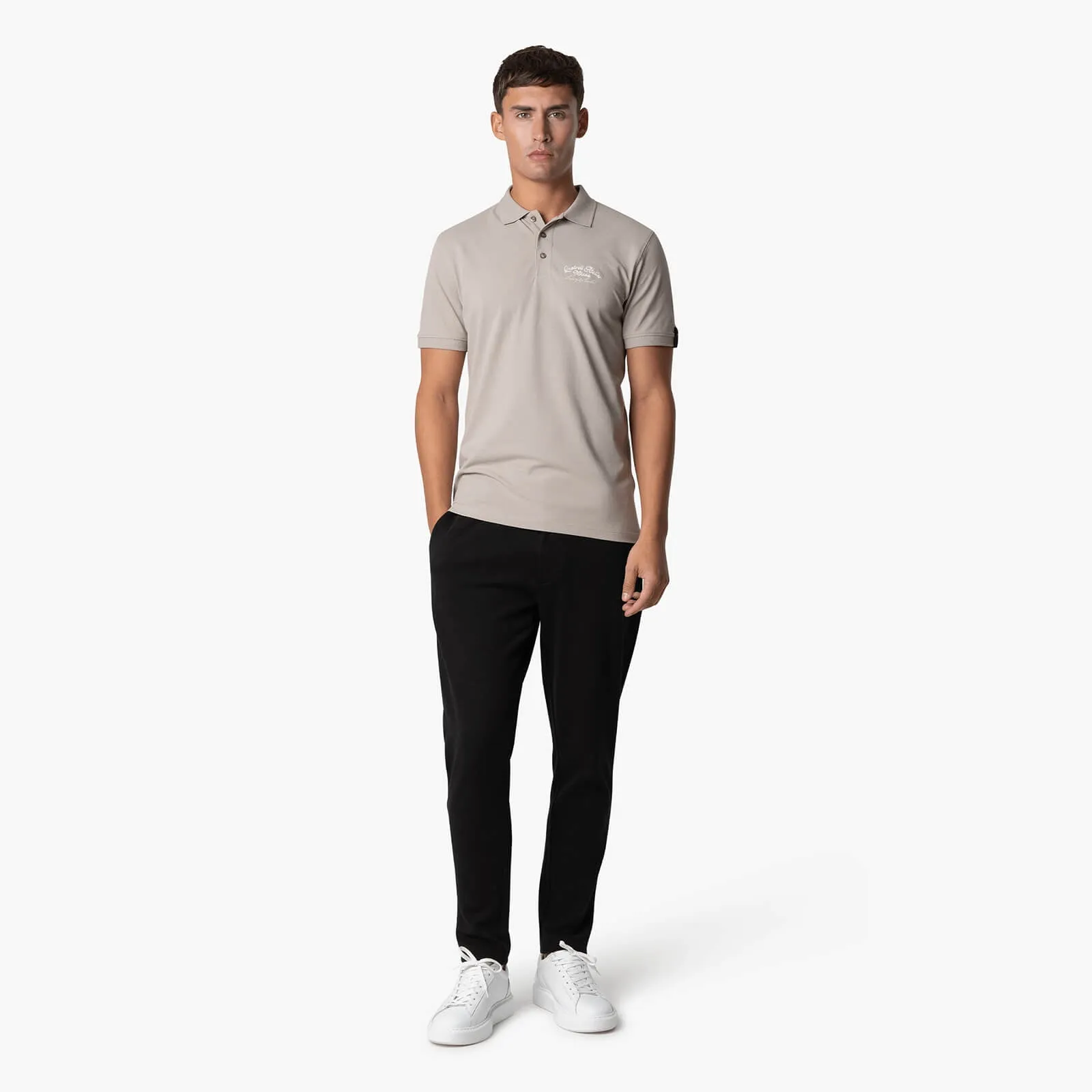 ATELIER MILANO CHAIN POLO | TAUPE/OFF WHITE