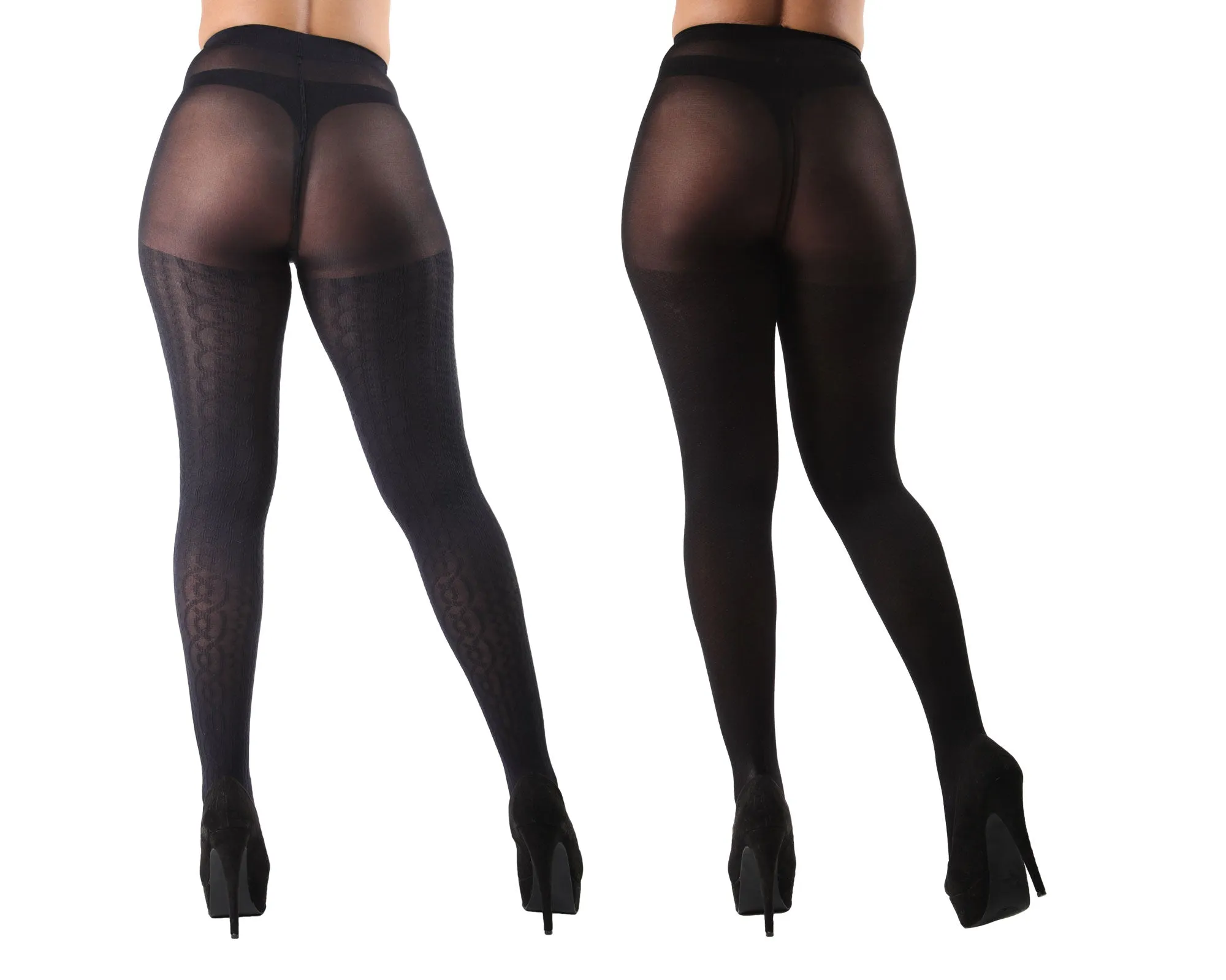Athena Key/Solid Control Top Tights 2-Pack