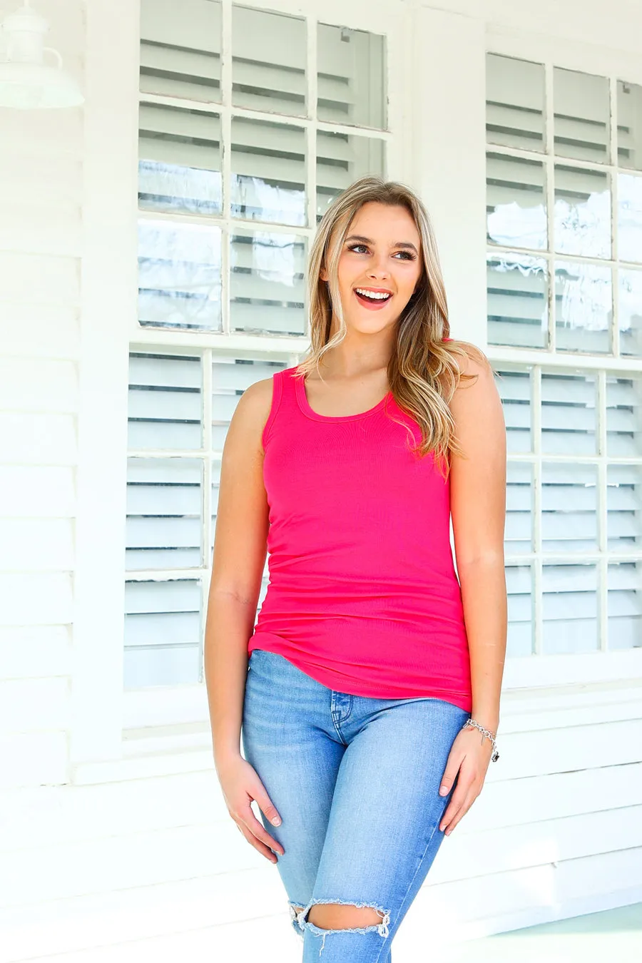 Ava Tank- Hot Pink