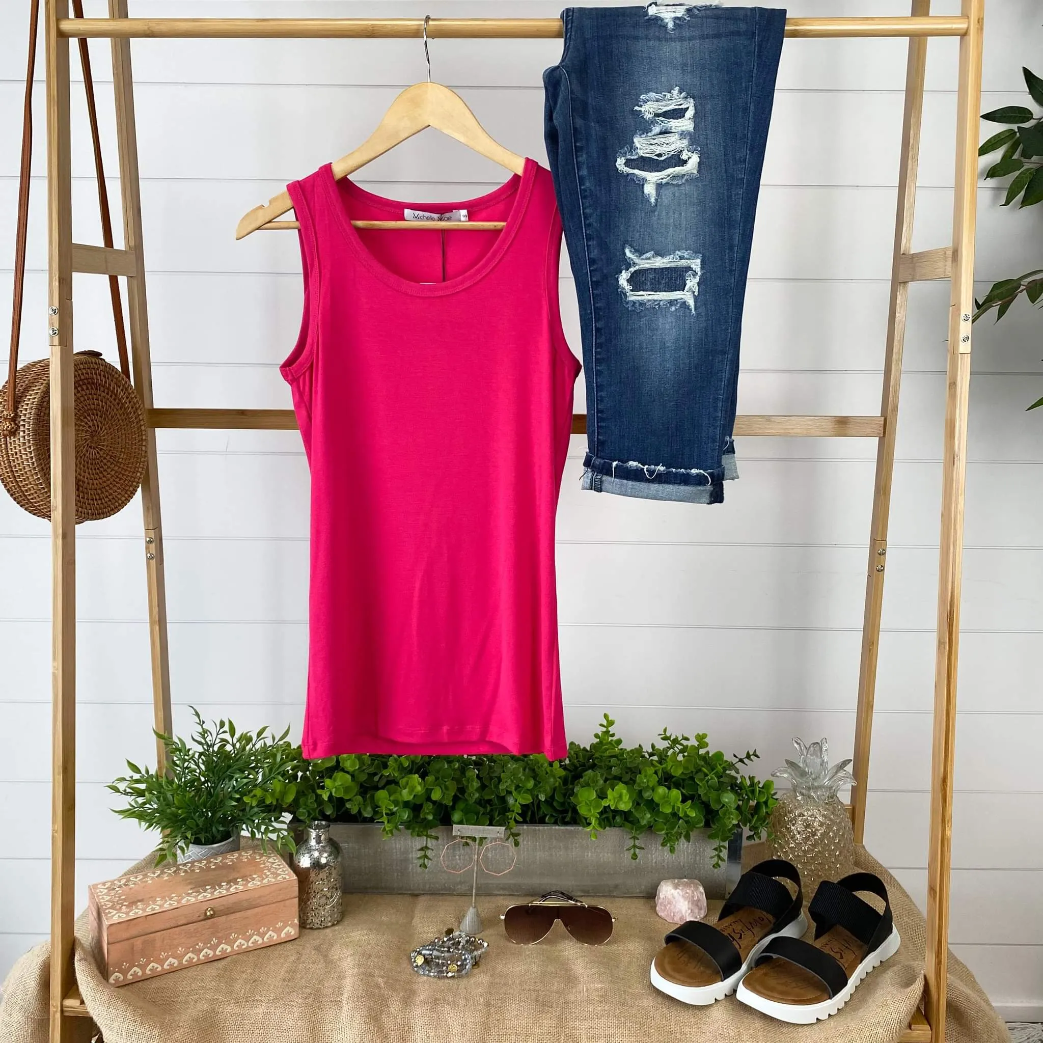 Ava Tank- Hot Pink