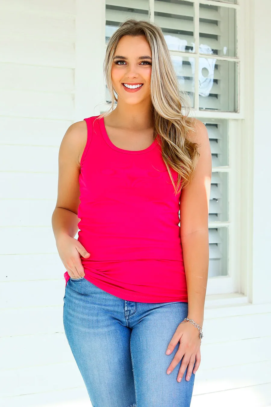 Ava Tank- Hot Pink