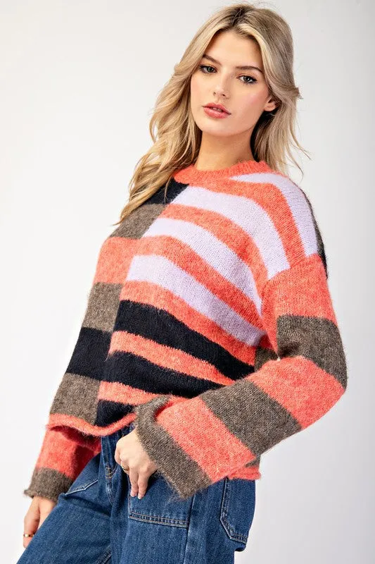 Avalynn Color Block Striped Sweater