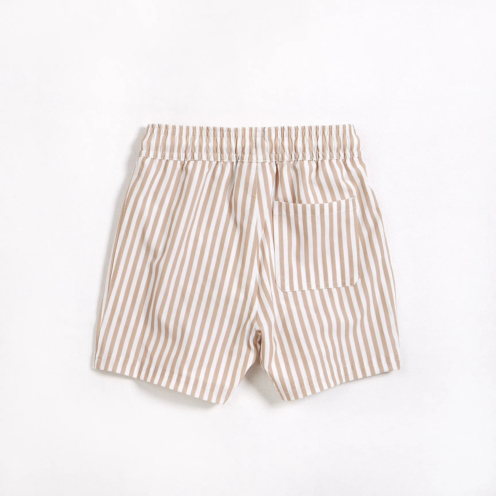 beige stripe swim trunk