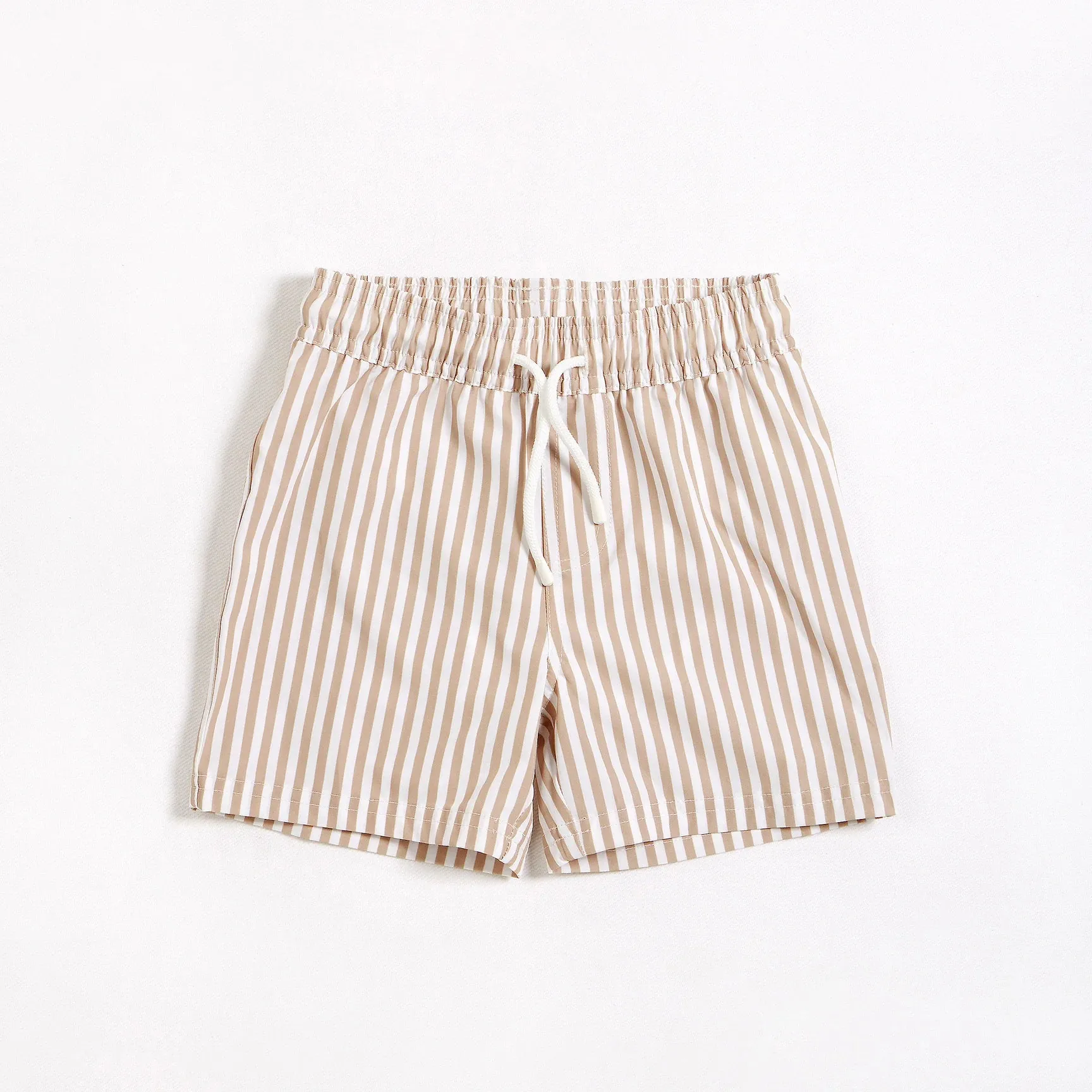 beige stripe swim trunk