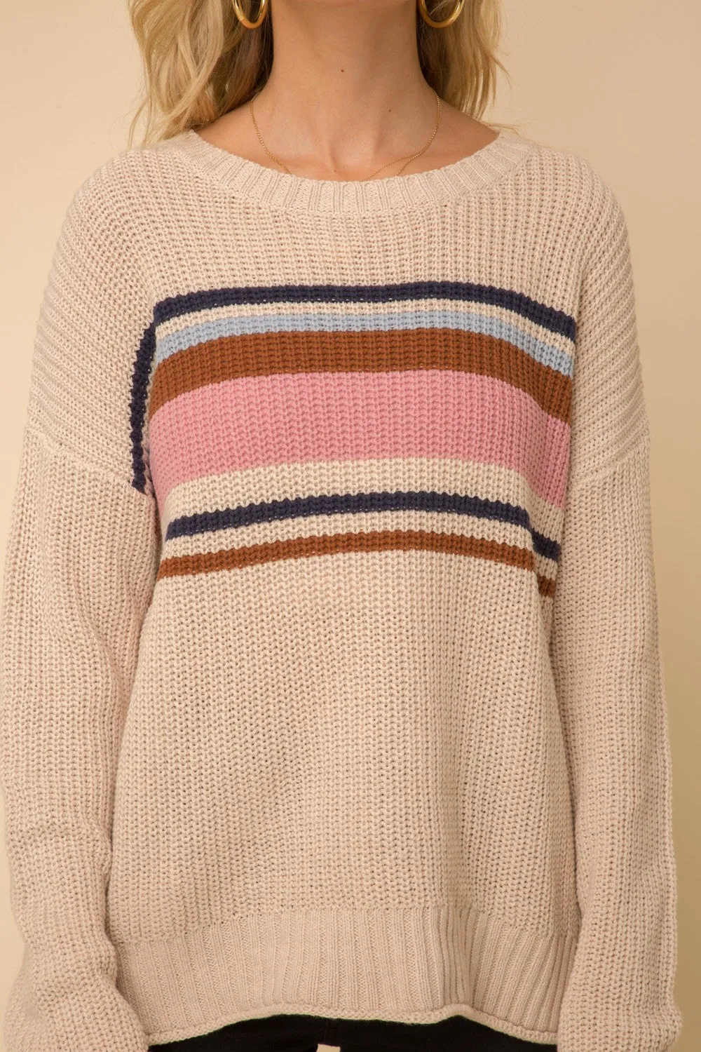 Being Beige Striped Sweater