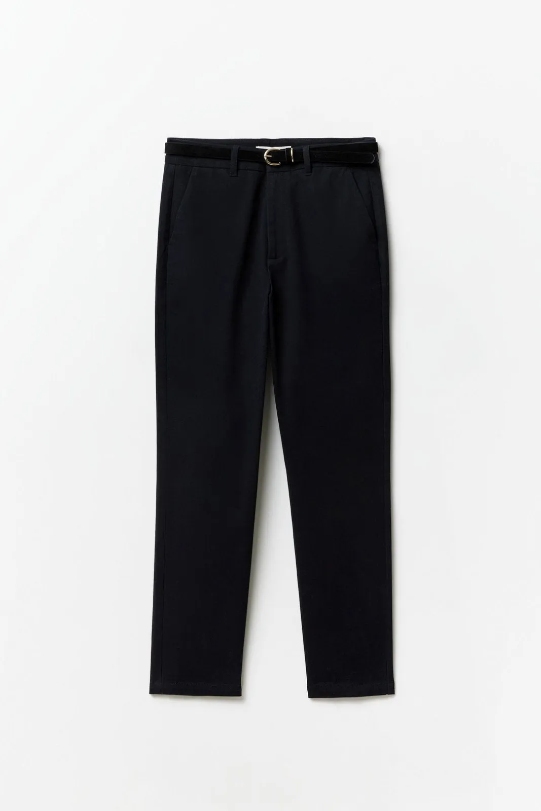 Belted chino trousers - Black