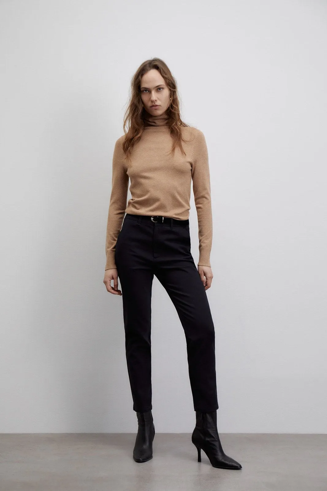Belted chino trousers - Black