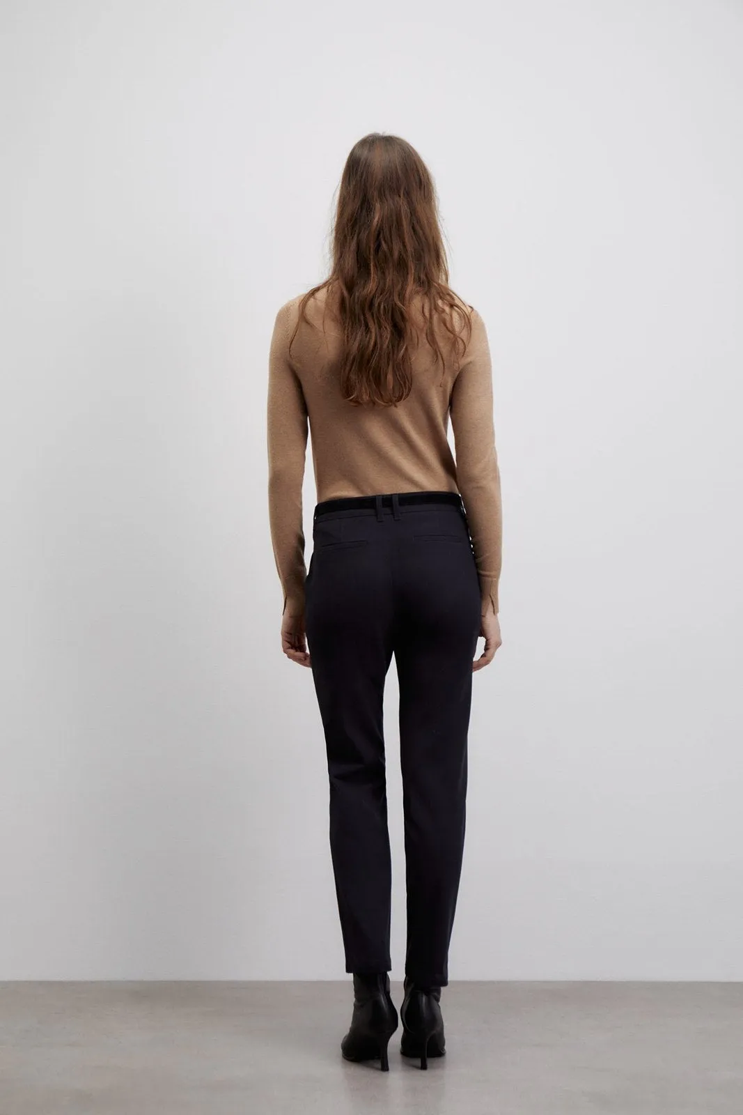 Belted chino trousers - Black