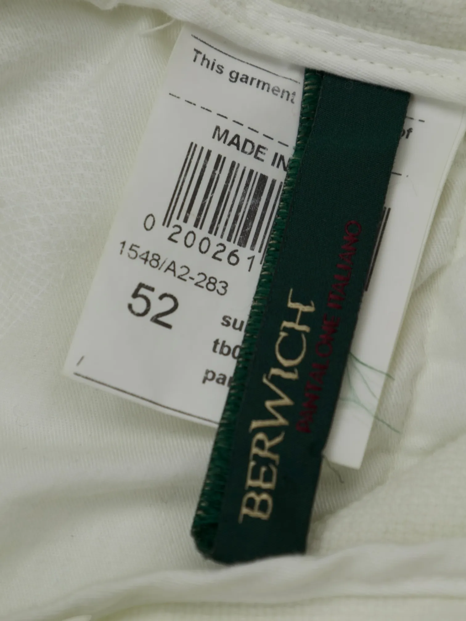 Berwich White Drawstring Chino