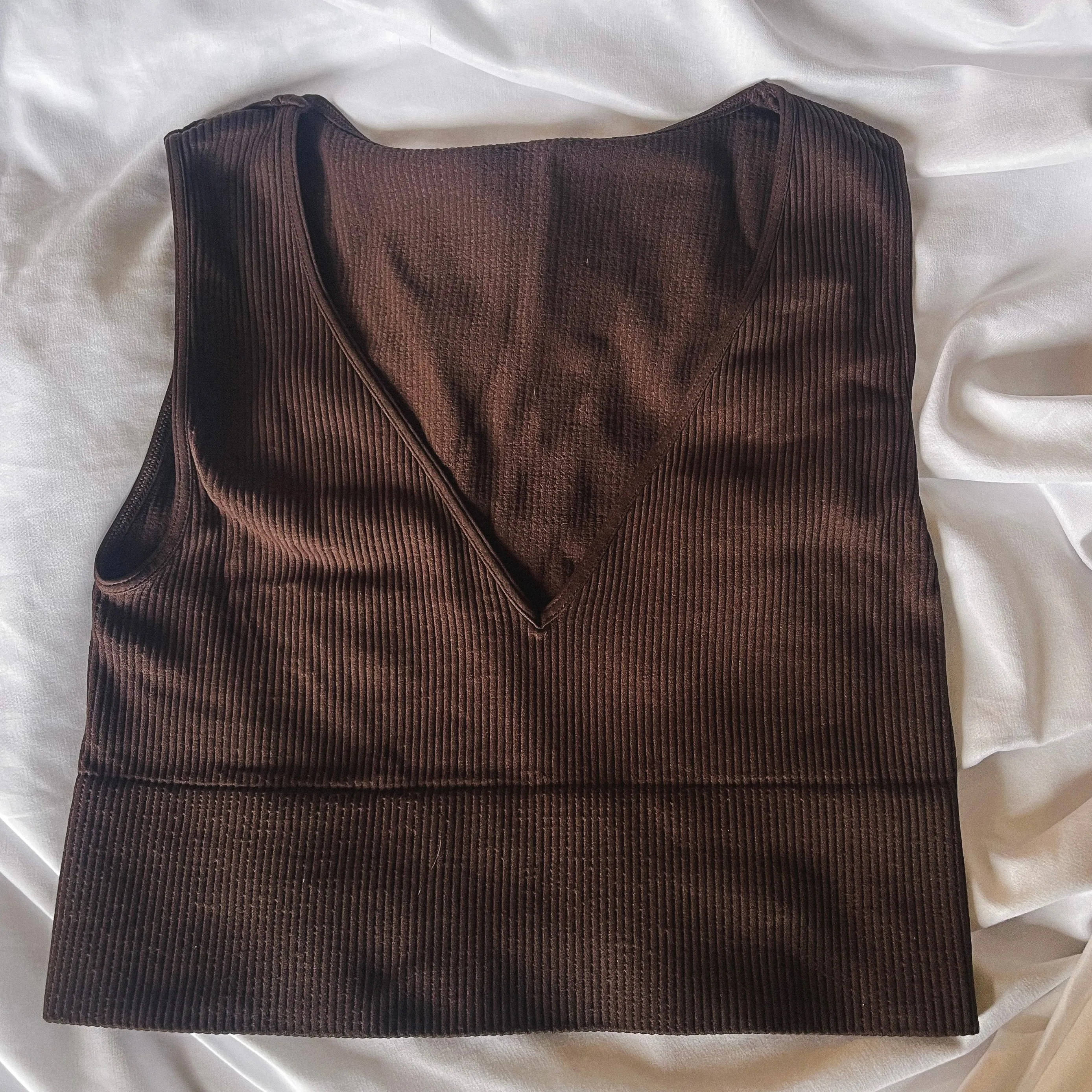 Best Decision Crop Tank - Chocolate