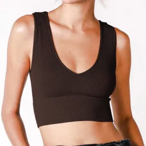 Best Decision Crop Tank - Chocolate