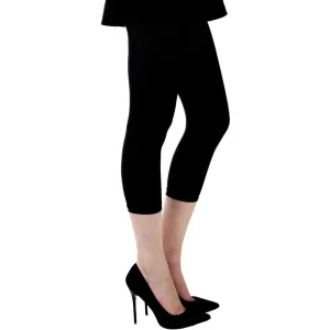 Black Capri Opaque Footless Tights