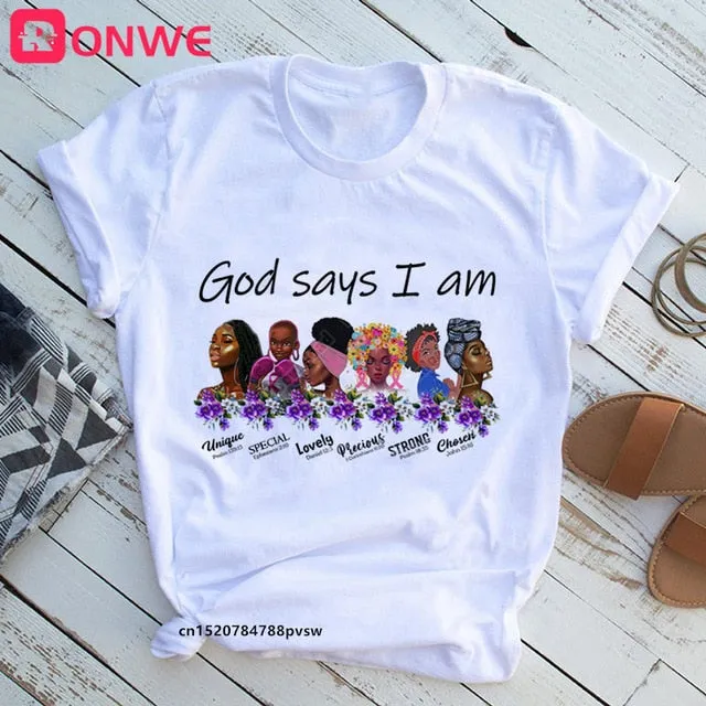 Black Girl Is Beautiful Magic Fashion Graphic T-shirts