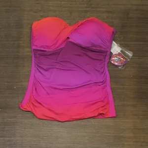 Bleu By Rod Beattie Cool Breeze Twist-Front Bandeau Tankini Swim Top Purple 6