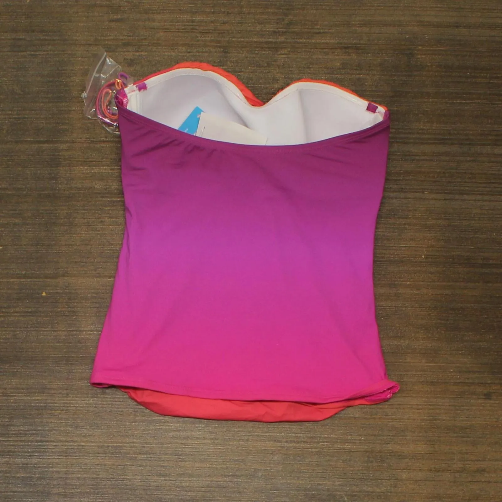 Bleu By Rod Beattie Cool Breeze Twist-Front Bandeau Tankini Swim Top Purple 6