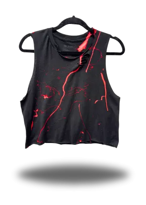 BLOOD ROAD RASH BLACK CROP TANK TOP - 1.0