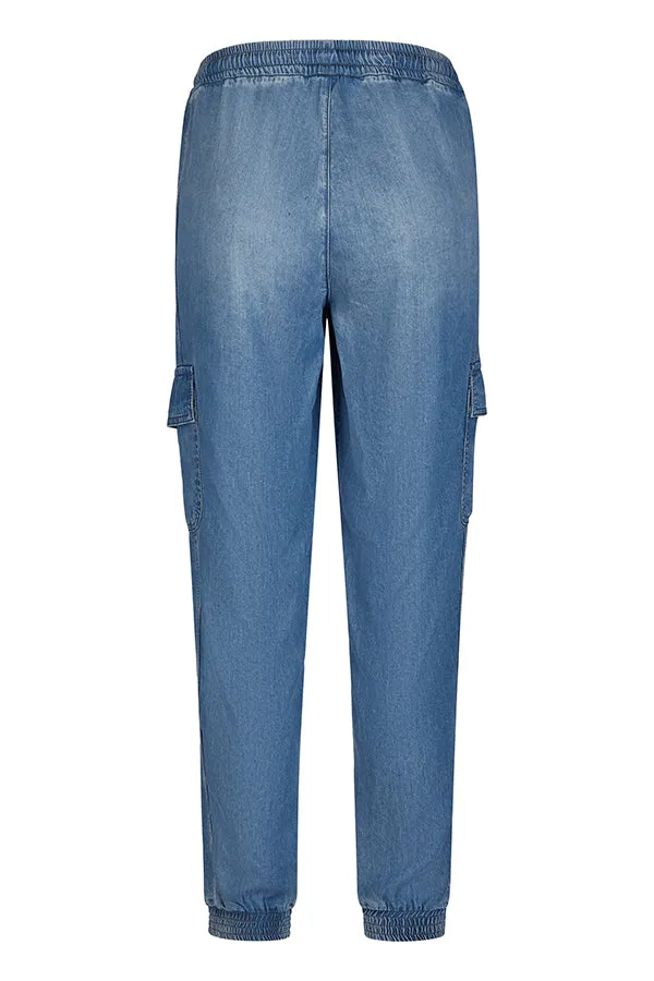 BLUE DENIM CARGO TROUSER