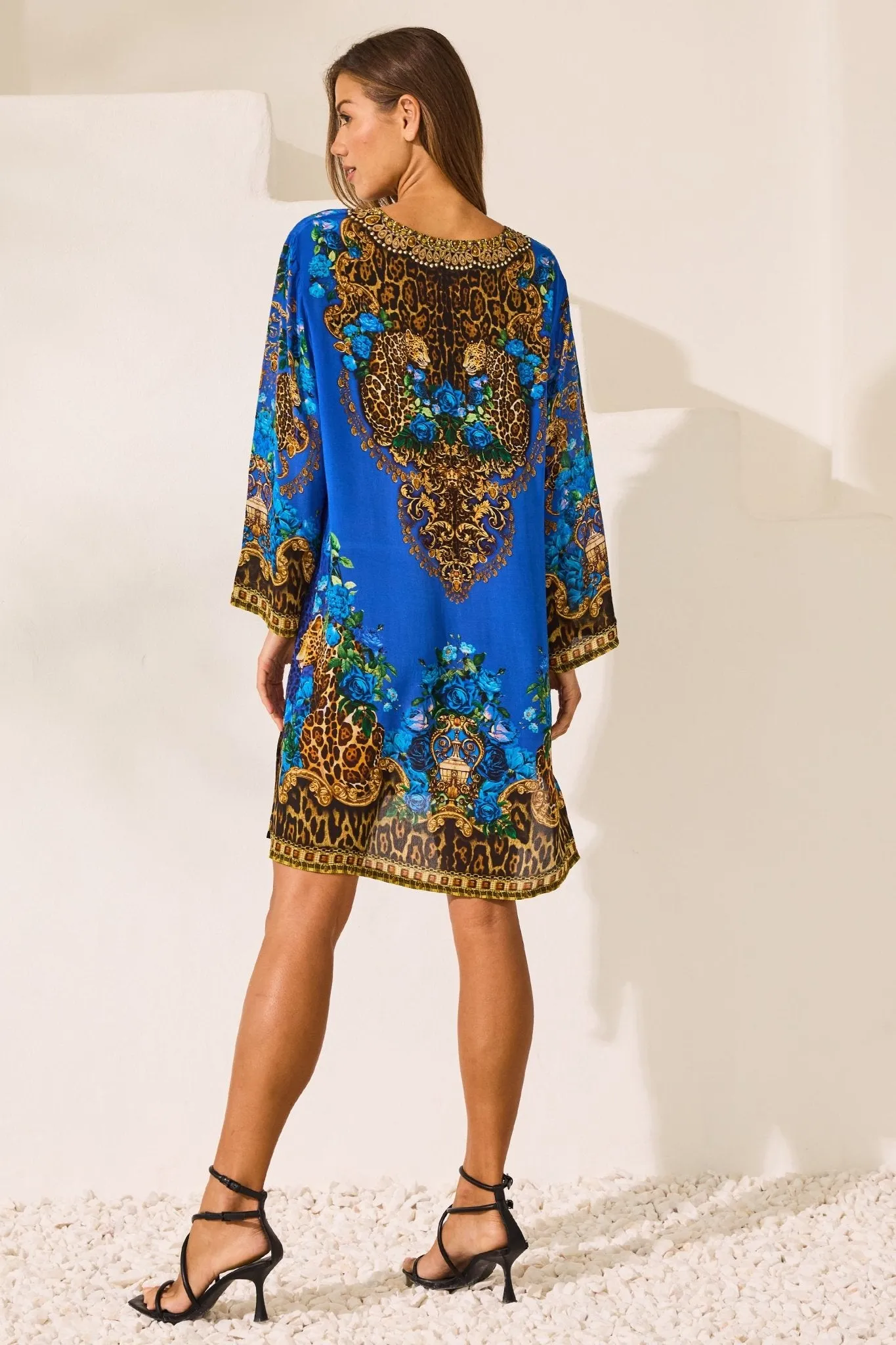 Blue Leopardess Tunic